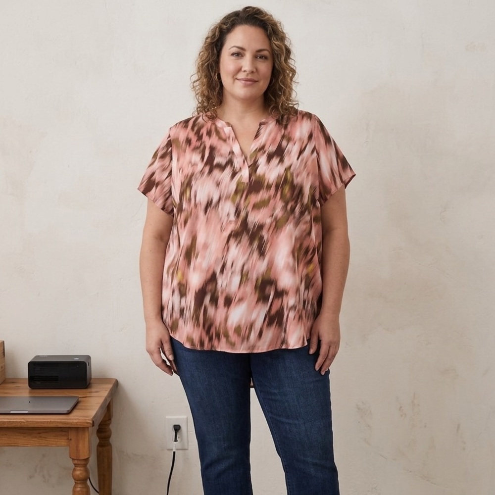 TORRID Women’s Pink Abstract Print Blouse. Size 4 (4X) (26)